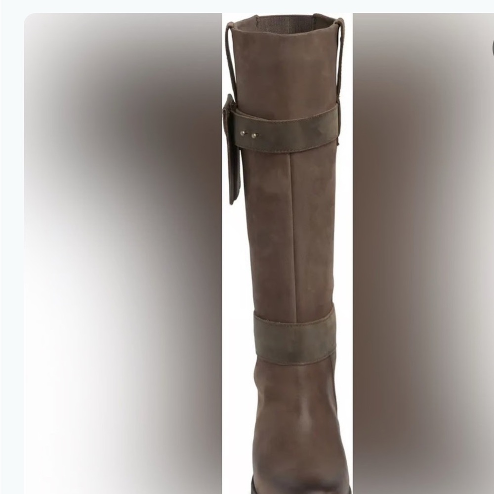 Timberland Graceyn Brown Tall Pull-On Waterproof Leather Boots w/Belt & Pocket • - Picture 4 of 17